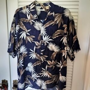 Campia Moda Men's Short Sleeve Hawaiian Shirt Navy XL 100% Rayon
